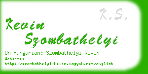 kevin szombathelyi business card